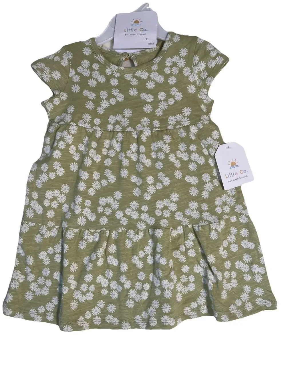 Little Co Lauren Conrad Girls Dress 18M Organic Cotton S/S Floral Tiered